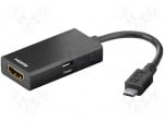 Кабелен адаптер MHL.01 Адаптер MHL; USB 2.0; HDMI гнездо, USB B micro щепсел; 0,06m